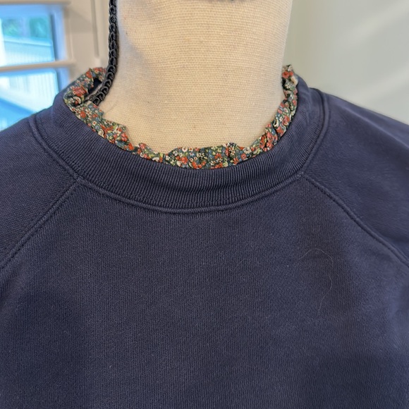 J. Crew XS navy sweatshirt with collar - Picture 2 of 3